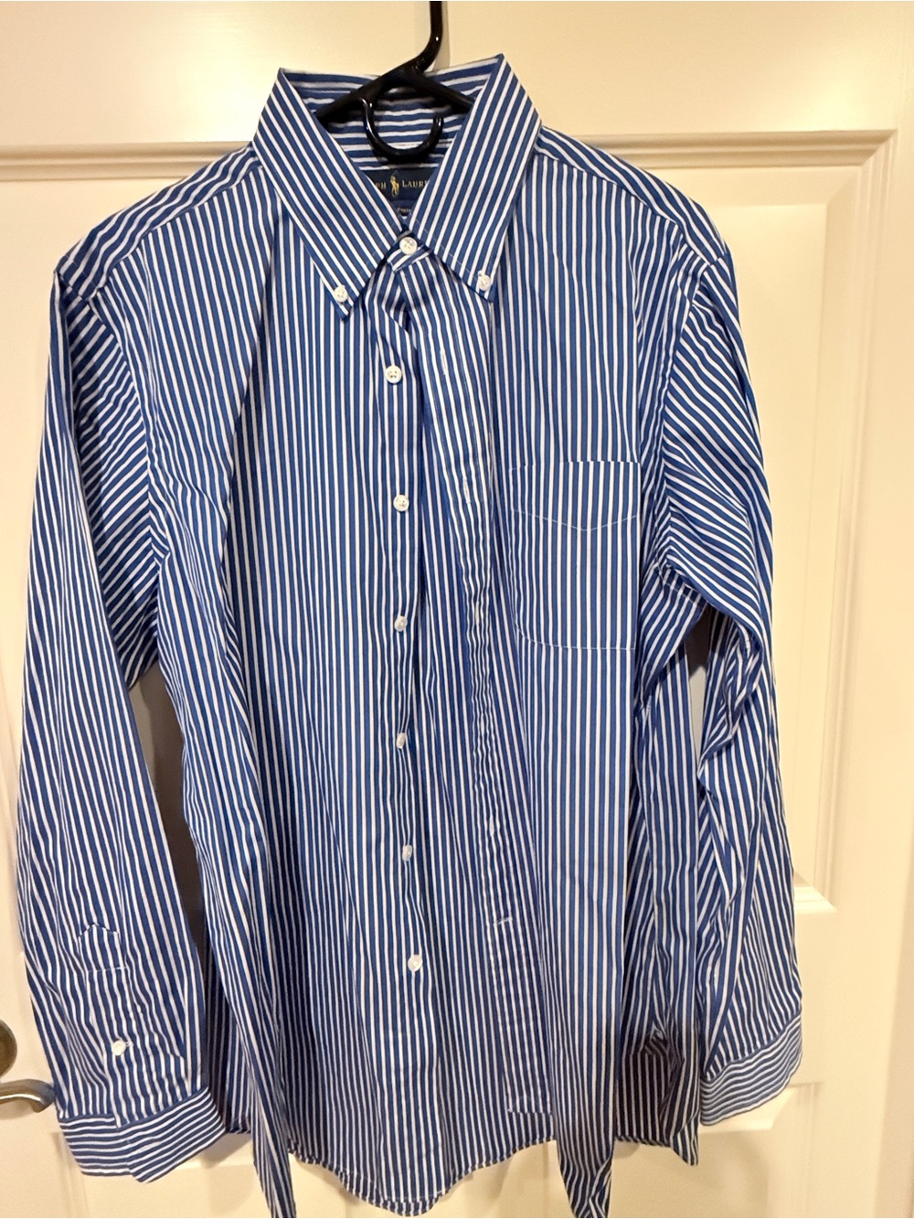 Ralph Lauren Blue and White Striped Dress Shirt